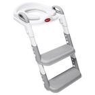 Ba&ntilde;o Entrenador Infantil Con Escalera Asiento Acolchado Antidslizante Plegble Ajustable Para Sanitario Com&uacute;n Gris