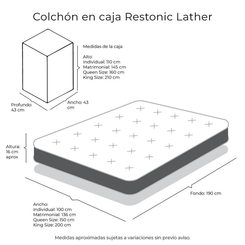Colchón en caja Restonic Roll Matrimonial + Alm... image number null