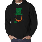 Sudadera Con Capucha Word Art Para Hombre - Duende Irland&eacute;s - Negro