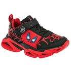 Clasben Tenis deportivo para ni&ntilde;o negro rojo, agujeta elastica