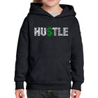 Sudadera Con Capucha Word Art Para Ni&ntilde;a - Hustle - Negro