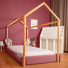 Cama Casa Tapizada Individual Estilo Moderno para Ni&ntilde;os Y Ni&ntilde;as -Blanco