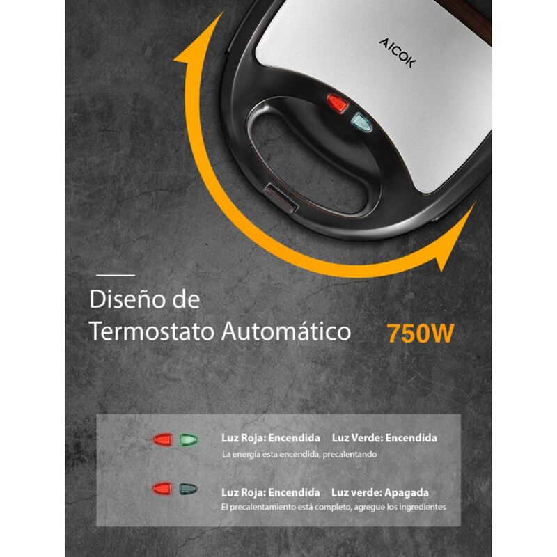 Sandwichera Placas Intercambiables Aicok Ak-A01... image number null