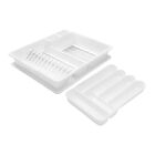 Set De Escurridor Y Portacubiertos De Pl&aacute;stico Resistente Ideen Color Blanco