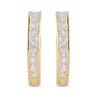 Arracadas Oro Amarillo 14k Con Zirconias (13 Mm Aprox)