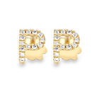 Broqueles De Oro Amarillo (Letra P) 14K Con 6Pts De Diamante