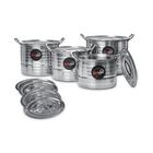Set 4 Ollas Hot Spot Z333 Con Tapa Y Discos Vaporera Acero Color Acero Inoxidable