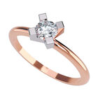 Anillo de Compromiso en Oro Rosa 14K con Diamante de Laboratorio 0.20 CT F VS1 &ndash;  Talla:4.5/ FJ769-20-14R-LG-45