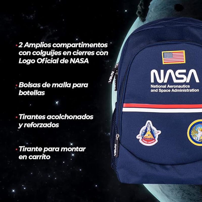 Mochila Escolar NASA Diseño Retro Vintage con D... image number null