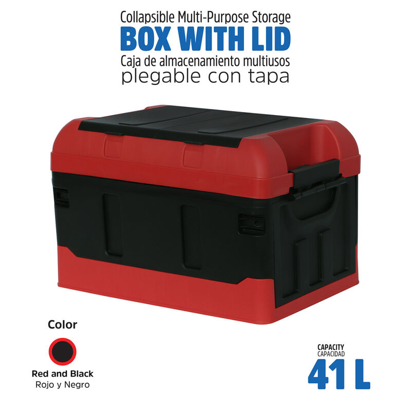 Caja Almacenamiento Plegable Rojo con Negro image number null