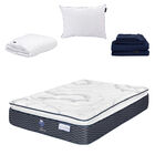 Colch&oacute;n Queen Size Dover + Almohada One + Protector Cloud + 1 juego de S&aacute;banas Softy