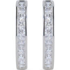 Arracadas Oro Blanco 14k Con Zirconias 13mm
