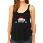 Tank Top Holgado Premium Word Art Para Mujer - Perro Navide&ntilde;o Asom&aacute;ndose- Gris