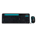TechZone Teclado y Mouse inalámbrico Plug & Play con Soporte para Dispositivo Móvil