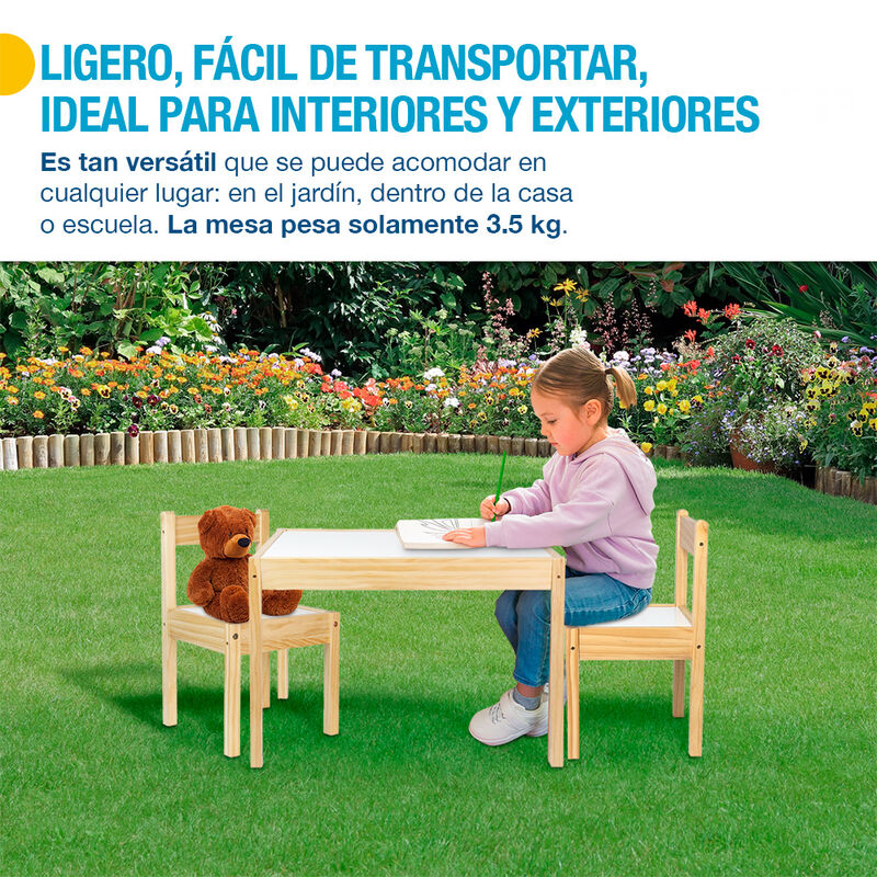 Mesa y Sillas para Niños Montessori de Madera, ... image number null