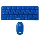 TechZone Teclado y Mouse Inalámbrico Mini Portatil 64 Teclas Young Pop Blue