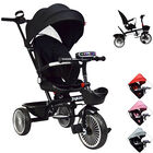 Triciclo para Ni&ntilde;os Asiento Giratorio Reclinable Luz Sonido - Negro
