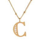 Collares Mujer Inicial Letras Ba&ntilde;o Oro 18k Zirconias Luckyly