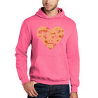 Sudadera Con Capucha Word Art Para Hombre - Coraz&oacute;n de Acci&oacute;n de Gracias - Rosa