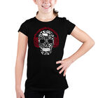 Camiseta Word Art Para Ni&ntilde;a - Calavera Con Notas Musicales - Negro