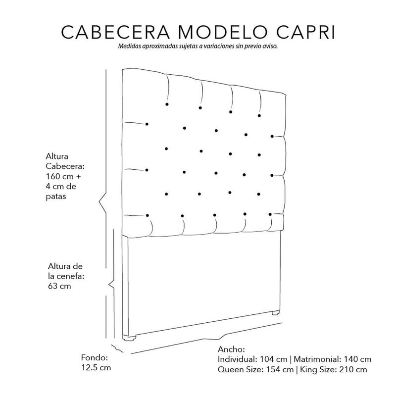 Cabecera Queen Size Dicasa Capri Chocolate image number null