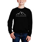 Sudadera De Cuello Redondo Word Art Para Ni&ntilde;o - Pueblos de Esqu&iacute; de Colorado - Negro