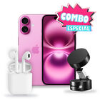 Combo Smartphone Apple IPhone 16 128gb Rosa + Aud&iacute;fonos Bluetooth Y Soporte