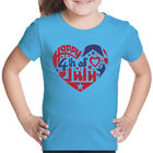 Camiseta Word Art Para Ni&ntilde;a - Coraz&oacute;n 4 de Julio - Turquesa