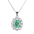 Collar Amia Luckyly Plata .925 Con Zirconia C&uacute;bica Cadena Y Dije De &Oacute;valo Brillante