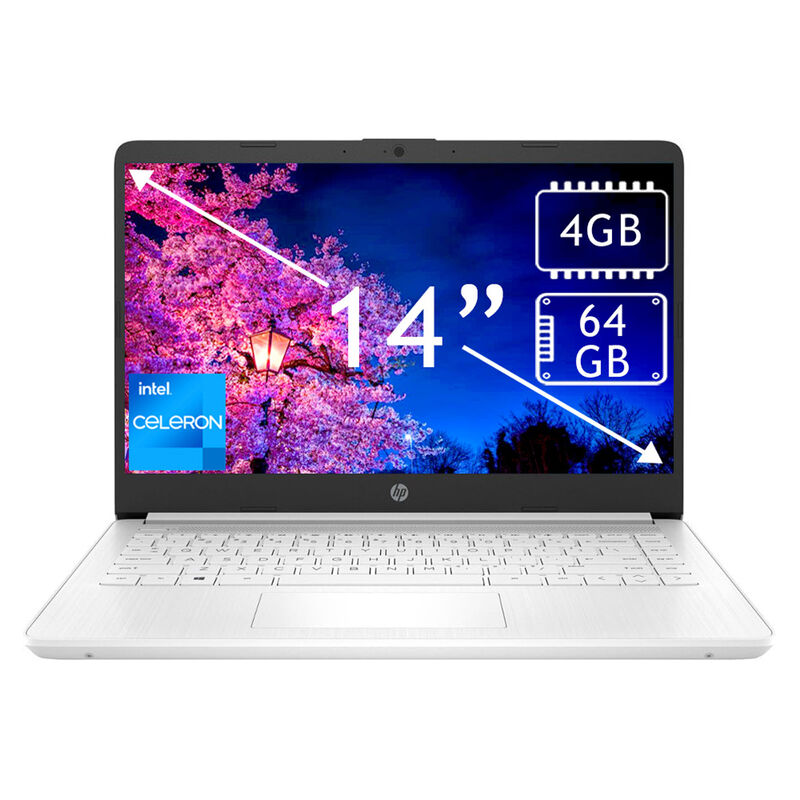 Laptop Hp 14" Celeron 64Gb 4Gb Ram Blanco 14-dq... image number null