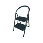 Escalera De Acero Tubular Plegable Con 2 Niveles Negra Namaro Design