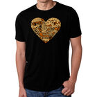 Camiseta Mezcla Premium Word Art Para Hombre - Coraz&oacute;n de Acci&oacute;n de Gracias - Negro
