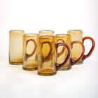 Tarros de Cerveza Set de 6 Tarros de Vidrio Soplado &Aacute;mbar Marea Baja