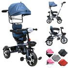 Triciclo Para Ni&ntilde;os Evolutivo Asiento Giratorio 360 Luz Sonido - Azul