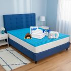 Set KS Protector y  Juego de S&aacute;banas Blanco Essence + Colchoneta Ortopedica, Almohada de viaje y oso de Peluche