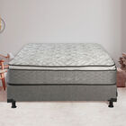 Colchón Queen Size Restonic Vail+Almohada Dicasa 2 Pack+Box Dicasa Plomo