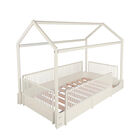 Cama Casa de Madera Montessori Individual Blanco Osti&oacute;n Duduk