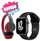 Combo Apple Reloj Watch Nike SE 1gen 44mm Negro MKQ83LL/A + Audifonos Bluetooth