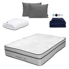 Colch&oacute;n Matrimonial Lipa+Almohada 2Pack+Protector Cloud+1 juego de S&aacute;banas Softy