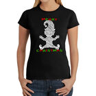 Camiseta Word Art Para Mujer - Elfo Navide&ntilde;o- Negro