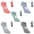 Wilson 5 Pares de Tines para Ni&ntilde;o, Color Multicolor Logo Blanco ,Talla Grande, Sin felpa