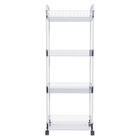 Organizador de Ba&ntilde;o Transparente de 4 Niveles con Ruedas