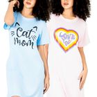 Set De 2 Camisone Para Dormir Mujer Pijama Aesthetic Batas Pij-08-2 D37 Y D38 Dama Bluson
