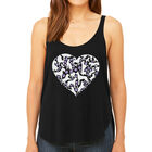 Tank Top Holgado Premium Word Art Para Mujer - Coraz&oacute;n de Perro- Negro