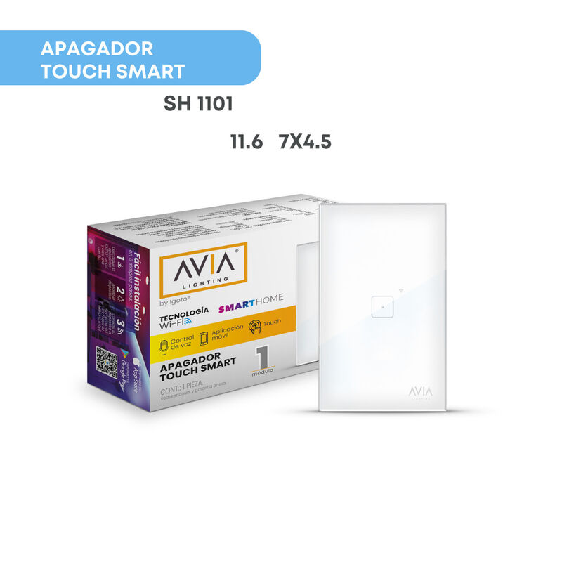 Pack 2 piezas Apagador De Pared Touch De Un Mód... image number null