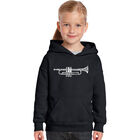 Sudadera Con Capucha Word Art Para Ni&ntilde;a - Trompeta - Negro