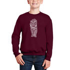 Sudadera De Cuello Redondo Word Art Para Ni&ntilde;o - Tigre - Granate