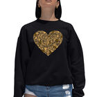 Sudadera De Cuello Redondo Word Art Para Mujer - Vibras de Oto&ntilde;o - Negro