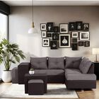 Sala Modular Esquinera Barcelona con Ba&uacute;l gris