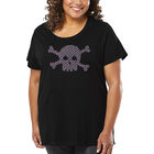Camiseta De Talla Grande Word Art Para Mujer - Calavera XOXO- Negro